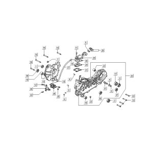 Kurbelgehäusehälften - Ölpumpe Kymco DJ 2-Takt Silber