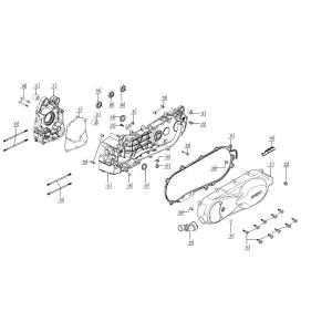 Kurbelgehäusehälften AGILITY 16+ 4T 200i Matt Metallic Silber