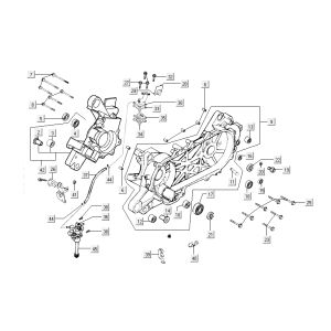 Kurbelgehäusehälften Kymco Super9 ac om mattschwarz gelb