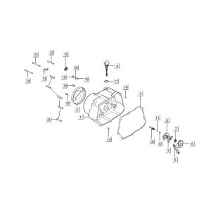 Kurbelgehäusekupplung Kymco Activ 4-Takt rot-schwarz