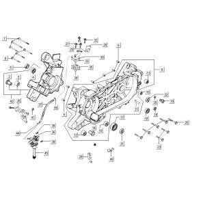 Kurbelgehäuse-Ölpumpe Kymco Super9 2t lc o.m mattschwarz-rot