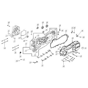 Kurbelgehäusedeckel Kymco Agility 16'+ 4-Takt-Einspritzung euro4 Rot
