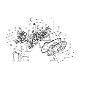 Kurbelgehäusedeckel Kymco Carry 4-Takt schwarz