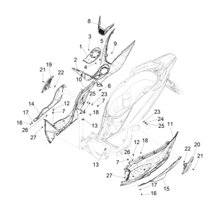 Zentralverkleidung - Piaggio Medley 125 ABS E5 2021-2022 Fußstütze (EMEA)