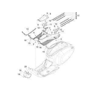 Trittbrett Vespa Sprint 2-Takt blau azzurro 261/A