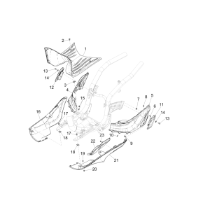 Mittelabdeckung - Fußstütze Piaggio Liberty 50 4-Takt (IGET Euro 4)