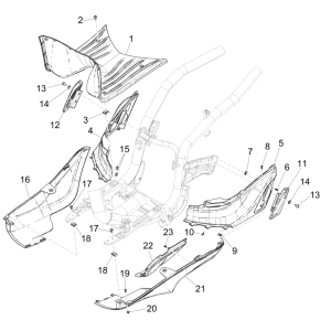 Zentraldeckel - Piaggio Liberty 50 4-Takt-Fußstütze