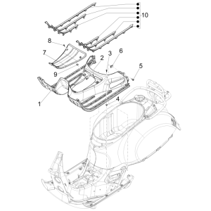 Zentralabdeckung - Vespa GTS 125 4T E5 ABS 2021 Fußstütze (EMEA)