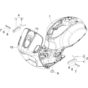 Fahrwerk/Rahmen Vespa GTS 250 ie 2005-2009 (mit ABS) rot vintage 820/A