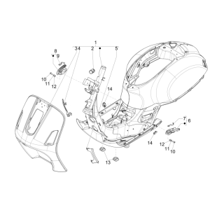 Fahrwerk/Rahmen Vespa GTS 250 ie 2005-2016 (ohne ABS) schwarz 94