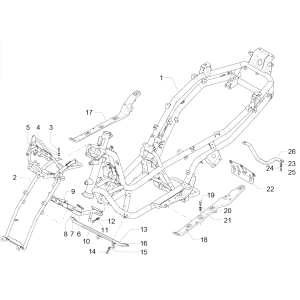 Piaggio MP3 350 Maxi Sports E4 ABS 2018-2020 Fahrwerk und Rahmen (EMEA)
