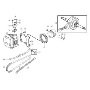Zylinder-Kurbelwelle AGILITY 16+ 4T 200i Matt Metallic Hellblau