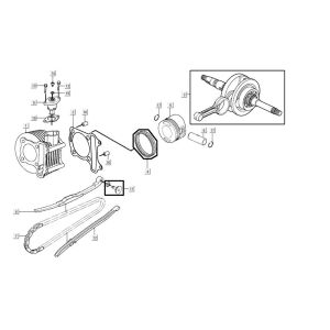Zylinder-Kurbelwelle AGILITY 16+ 4T 200i Matt Metallic Silber