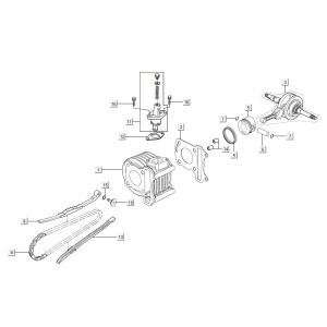 Zylinder-Kurbelwelle Kymco Agility 16'+ 4-Takt-Einspritzung euro4 Rot