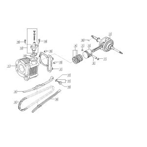 Zylinder Kurbelwelle Kymco Carry 4-Takt weiß