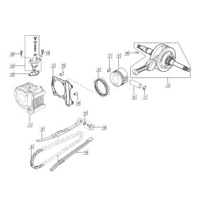 Zylinder Kurbelwelle Kymco City 16' 4-Takt schwarz