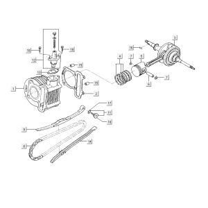 Zylinder Kurbelwelle Kymco Delivery 4-Takt weiß