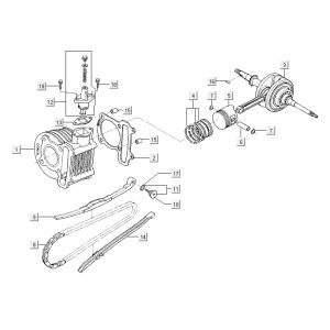 Zylinder-Kurbelwelle Kymco Vitality 4t ac diamantschwarz