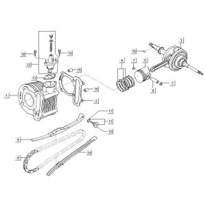 Zylinder-Kurbelwelle Kymco VP50 4t Wechselstrom braun/metallisch