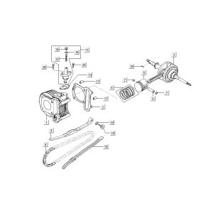 Zylinder-Kolben-Kurbelwelle Kymco Sento 4-Takt Pink