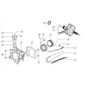 Zylinder - Kurbelwelle Kymco Downtown 300i weiß