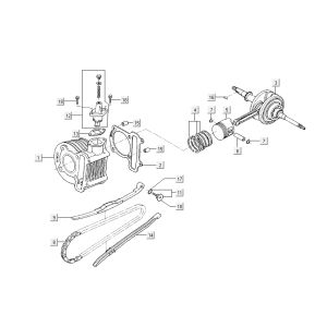 Zylinder - Kurbelwelle Kymco Like 4-Takt Tecno Silber wie T T 2015