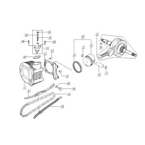 Zylinder - Kurbelwelle Kymco New Dink 4-Takt schwarz metallic