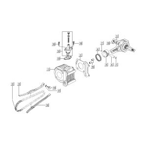 Zylinder 2 Kymco Super 8 Street 4-Takt rot