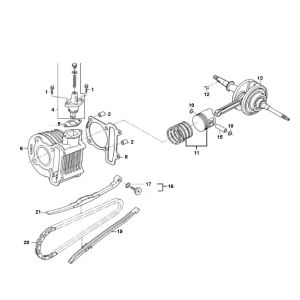 Zylinder Kurbelwelle GY6 10/12 Zoll (EURO 2; für 2018)-Cilinder- krukas GY6 10 / 12 inch (EURO 2 voor 2018)