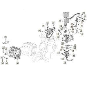 Zylinderkopf+Vergaser Aprilia Mojito Custom 2t (Piaggio-Motor) 2004 - 2010