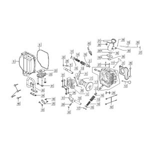 Zylinderkopf Kymco Agility 10' 4-Takt weiß silber