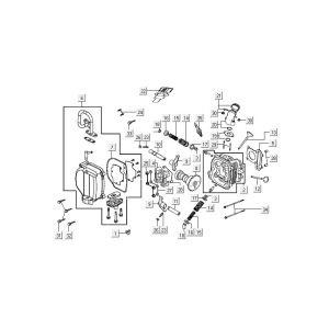 Zylinderkopf Kymco Agility FR 12" 4-Takt euro4 weiß