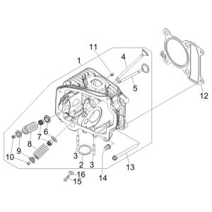 Zylinderkopf Vespa S 25km 4-Takt 2-Ventil
