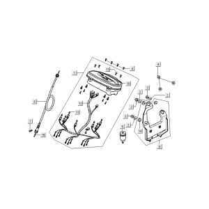 Cockpit-Gegenkabel Kymco Dink LC 2-Takt Silber