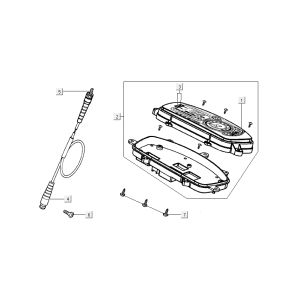 Cockpit - Teller Kymco New Dink 4-Takt schwarz metallic
