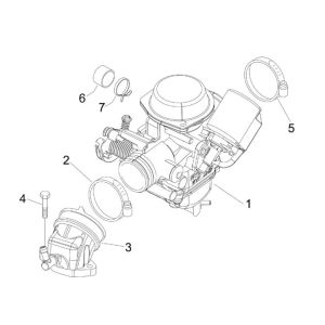 Kompletter Vergaser - Gilera Runner 200cc VXR 4-Takt 2006 Versorgungsanschluss