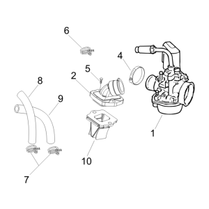 Kompletter Vergaser - Gilera Runner 50 SP 2010-2017 Versorgungsanschluss