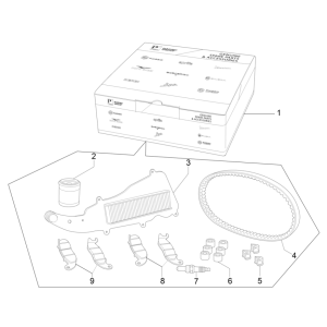 Komplettes Verschleiß- und Wartungskit Vespa GTS 125 4T E5 ABS 2021 (EMEA)
