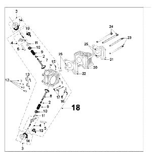 Zylinderkopf - Zylinder Peugeot Tweet alt grau