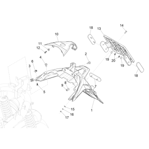 Hintere Abdeckung - Piaggio Medley 125 ABS E5 Schmutzfänger 2021-2022 (EMEA)