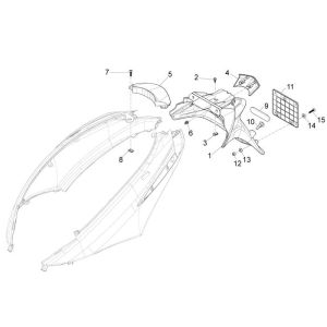 Seitenverkleidung Piaggio New Fly 4-Takt 4-Ventil rot 854a