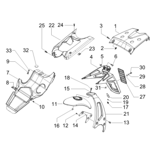 Hintere Abdeckplatten - Schmutzfänger Gilera Runner 50 SP 2010-2017 red dragon 894