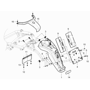 Heckdeckel - Piaggio Beverly 125 RST 4T 4V IE E3 2010-2015 (EMEA)