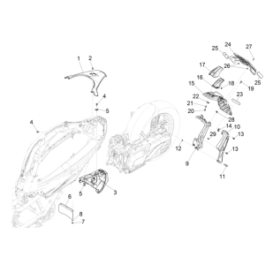Hintere Schutzkappen - Piaggio Beverly 300 4T 4V HPE ABS E5 2021-2022 (EMEA)