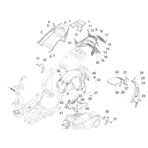 Heckverkleidungen - Schmutzfänger Piaggio NRG Power DD 2007-2017 glänzend schwarz 94