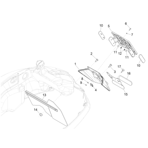 Hintere Abdeckung - Vespa GTS 125 4T E5 ABS 2021 (EMEA)