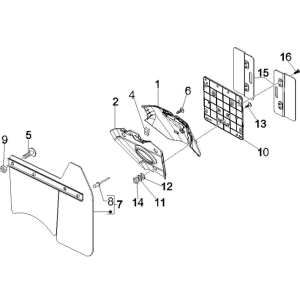 Heckverkleidungen Vespa GTS 250 ie 2005-2009 (mit ABS) graphitschwarz 79/A