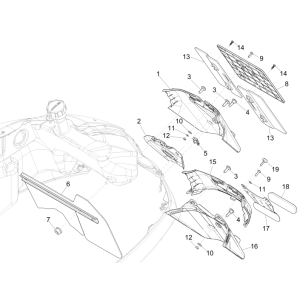 Heckverkleidungen Vespa GTS 250 ie 2005-2016 (ohne ABS) schwarz 94