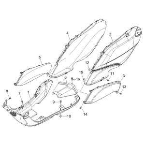 Bodenspoiler Piaggio Fly 2-Takt blau midnight 222