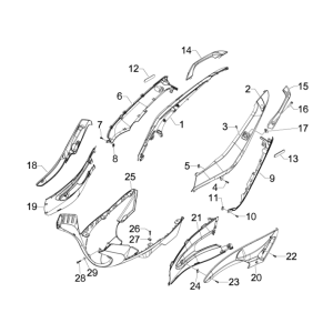 Seitenabdeckung - Spoiler Gilera Runner 50 SP 2010-2017 Mattschwarz 80/B